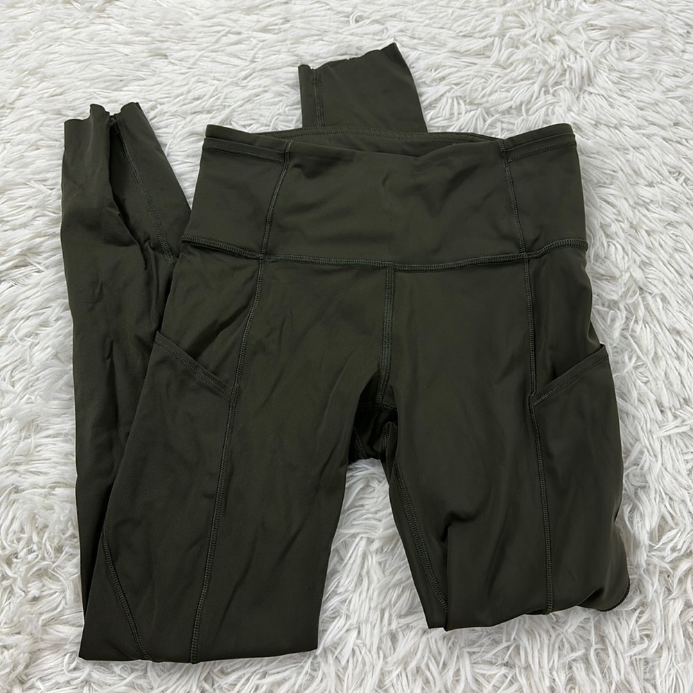 Lululemon Fast and Free Tight II 25" *Non-Reflective Nulux Dark Olive